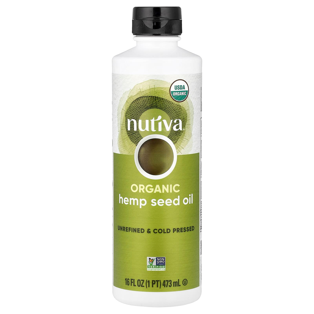 Nutiva, органическое масло семян конопли, холодного отжима, 473 мл (16 жидк. унций)
