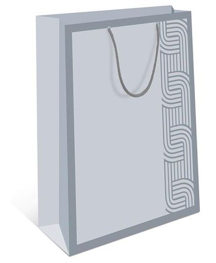 Пакет подарочный, Орнамент, Серый, 43*33*10 см, 1 шт.