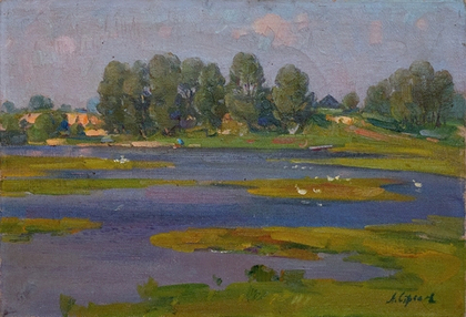 Картина Стрелова А.Е. "Клочково" холст/масло 48х70