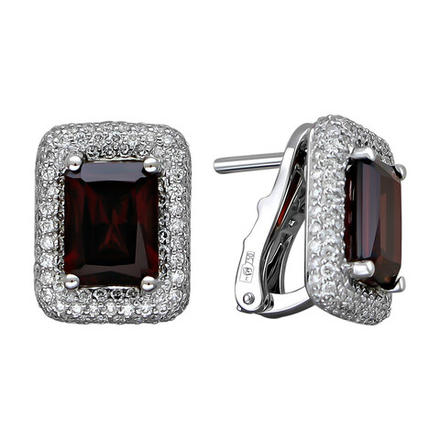 Серьги с бриллиантом  из белого золота JA-S-674297-3