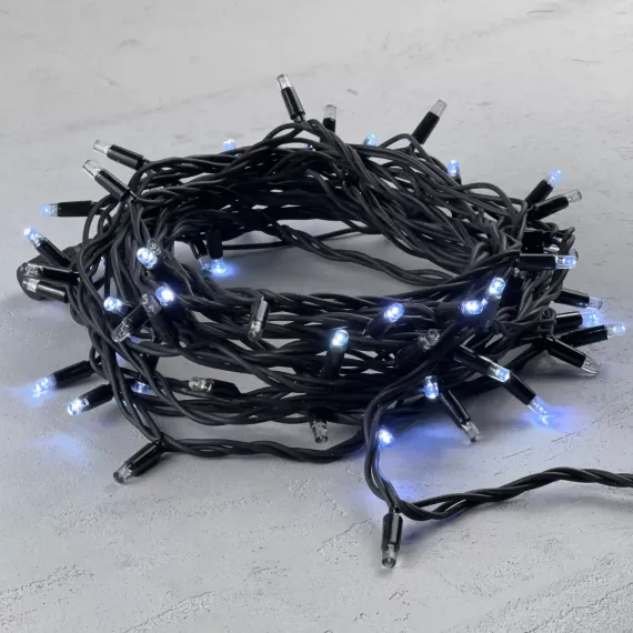 Светодиодная гирлянда Sealed с супер-мерцанием 10 м., 220V ., 75 холодных белых LED ламп, черный каучук, LTC (LL75ABL-1-2W)