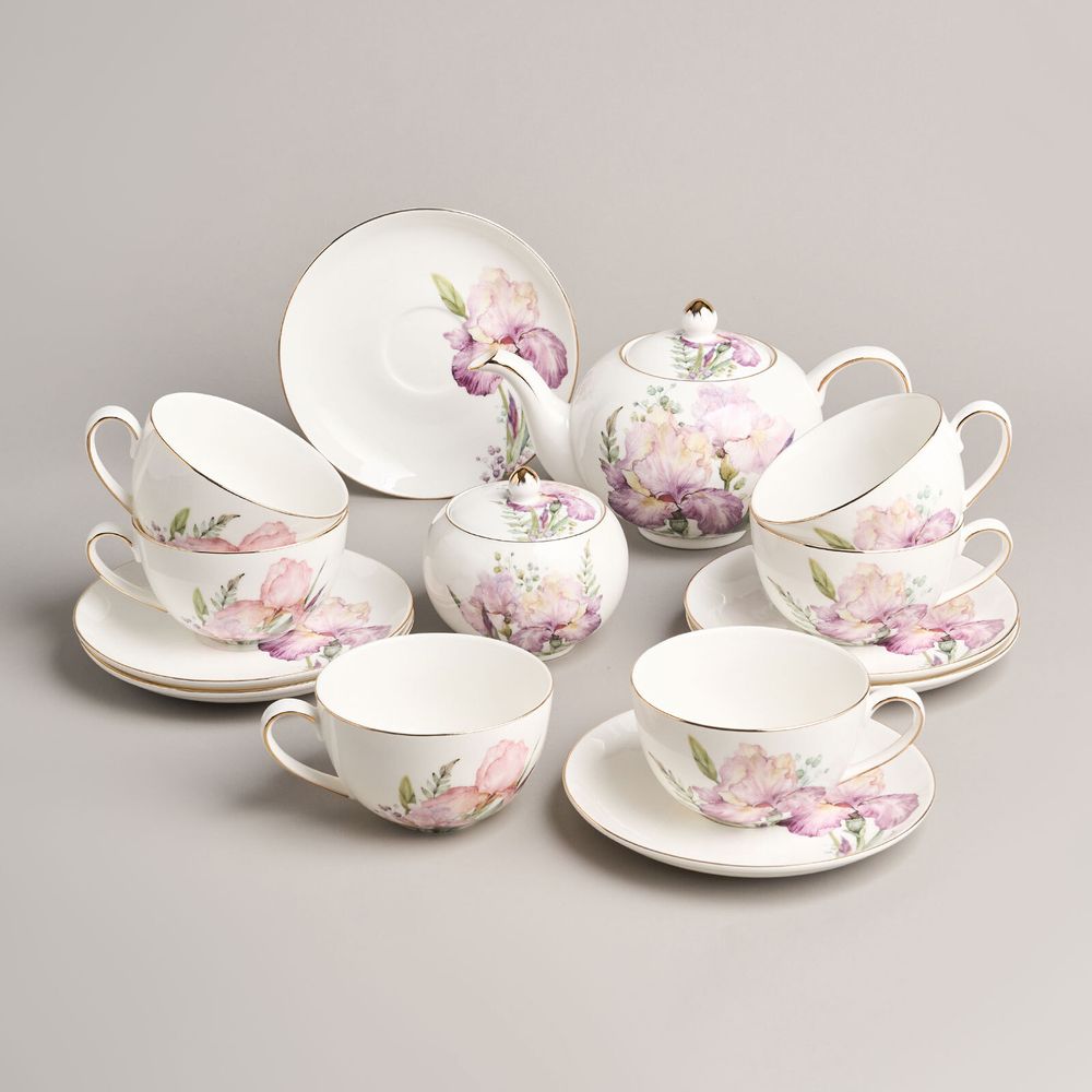 ЧАЙНЫЙ СЕРВИЗ LEFARD "IRISES" НА 6 ПЕР. 14 ПР. (КОР=2НАБ.)
