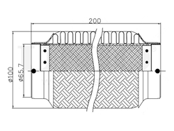 Гофра глушителя 75x200 мм InnerBraid UNIO EXP-75200