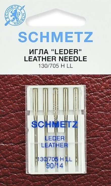 Иглы для кожи Schmetz 130/705H LL № 90, 5 шт.