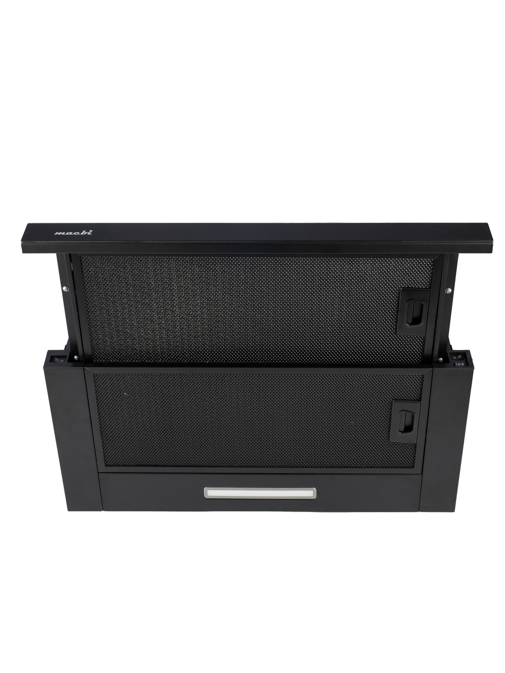 Кухонная вытяжка MACBI встраиваемая MTF 60-3-Fblack 800м3/ч Черная/черный фильтр (планка: акрил)