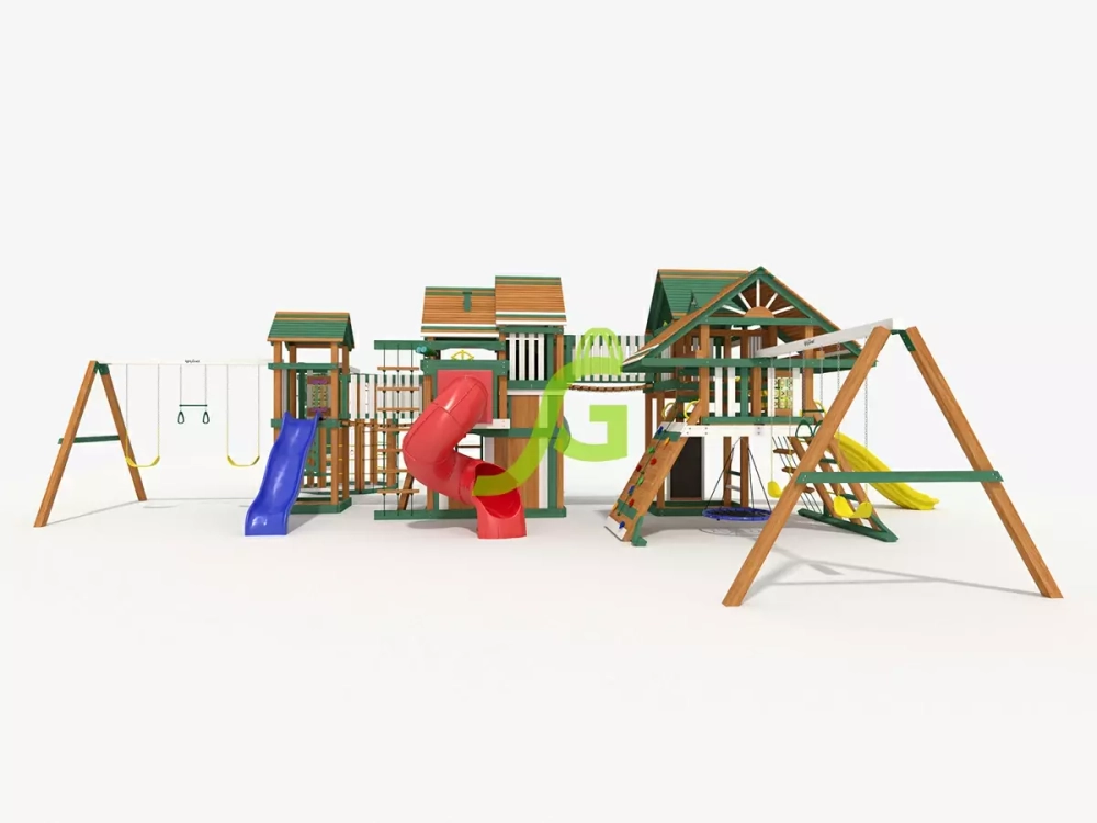 Большая детская игровая площадка с домиком