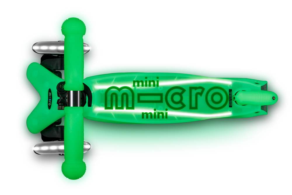 Самокат Mini Micro Deluxe Glow Plus (светящийся) LED ледяной лайм