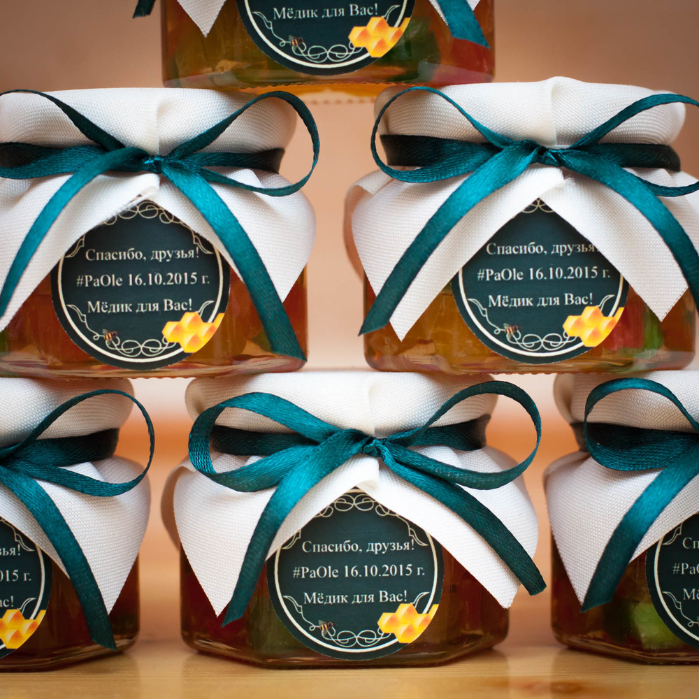 Бонбоньерка с медом на свадьбу, 140 грамм