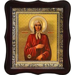 Ксения Петербургская. Печатная икона с мощевиком.