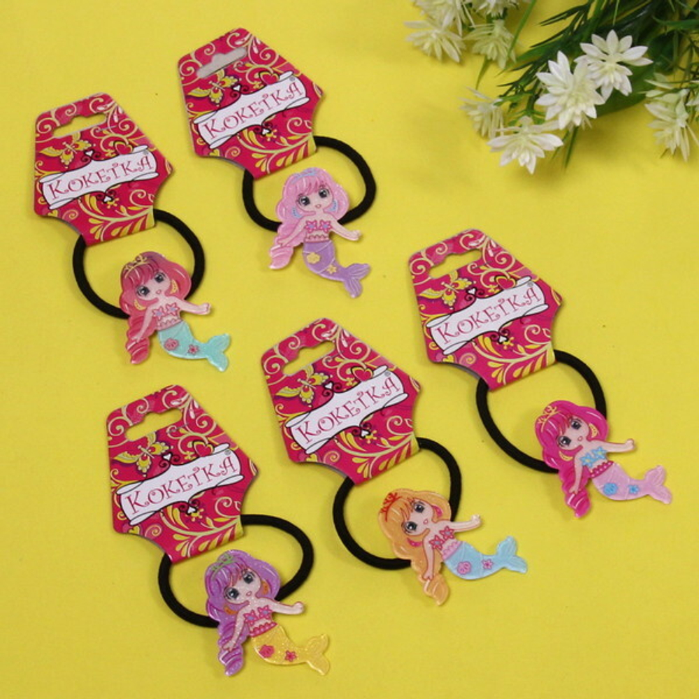 Резинка для волос 1 шт детская «Juiciness- Русалка», микс 6 цветов, d- 4 см