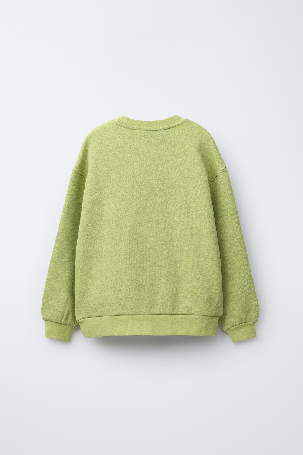 ZARA ТОЛСТОВКА С ЭФФЕКТОМ ПОТЕРТОСТИ И НАДПИСЬЮ, ЗЕЛЕНЫЙ