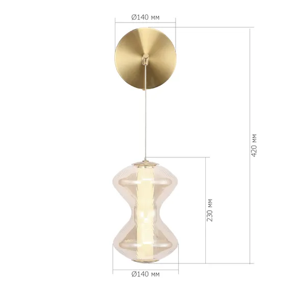 SL6136.201.01 Светильник настенный ST-Luce золото/коньячный LED 1*6W 3000K SPINE