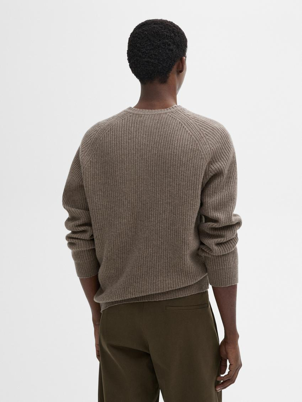 Massimo Dutti Свитер из смесовой шерсти, цвет черепаховой кости