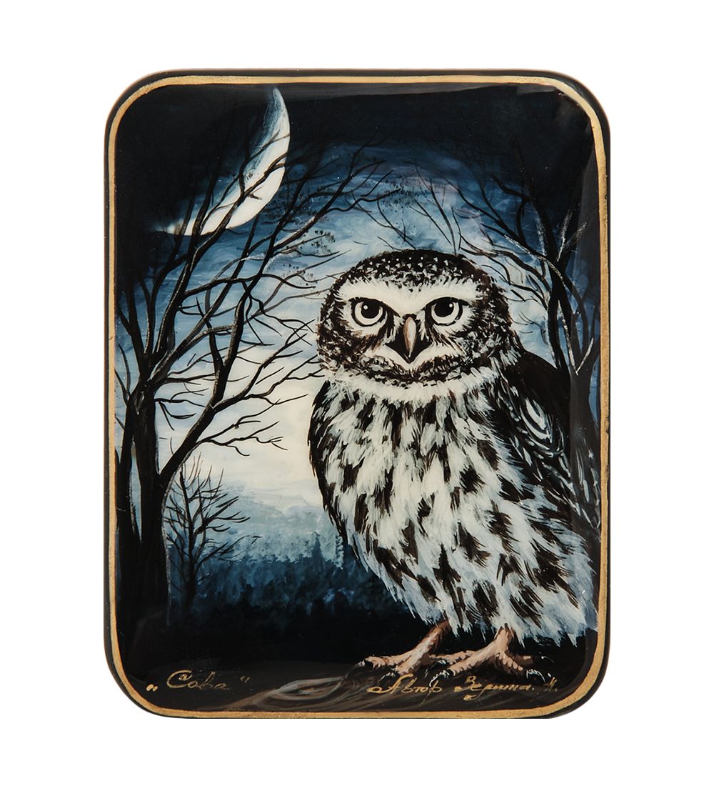 Народные промыслы ШК-55/176-B Шкатулка «Сова» исп. Земина