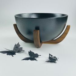 Lenardi 235-050 Салатник 23,5см на подставке BLACKWOOD в под.уп.(х6)Фарфор