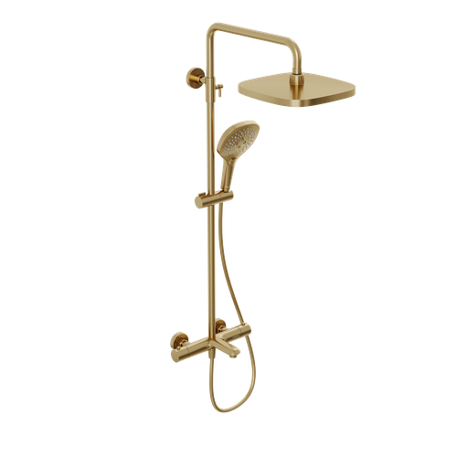 Душевая система Abelsberg Perfecta SNS61202BG с термостатом для ванны и душа, королевское золото