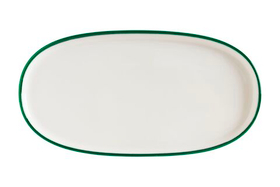 Блюдо овальное 210*100 мм. Линеа Зеленый, форма Хюгге Bonna /1/12/1116/