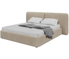 Кровать двуспальная Hub Soft 200 см (молочный, букле)