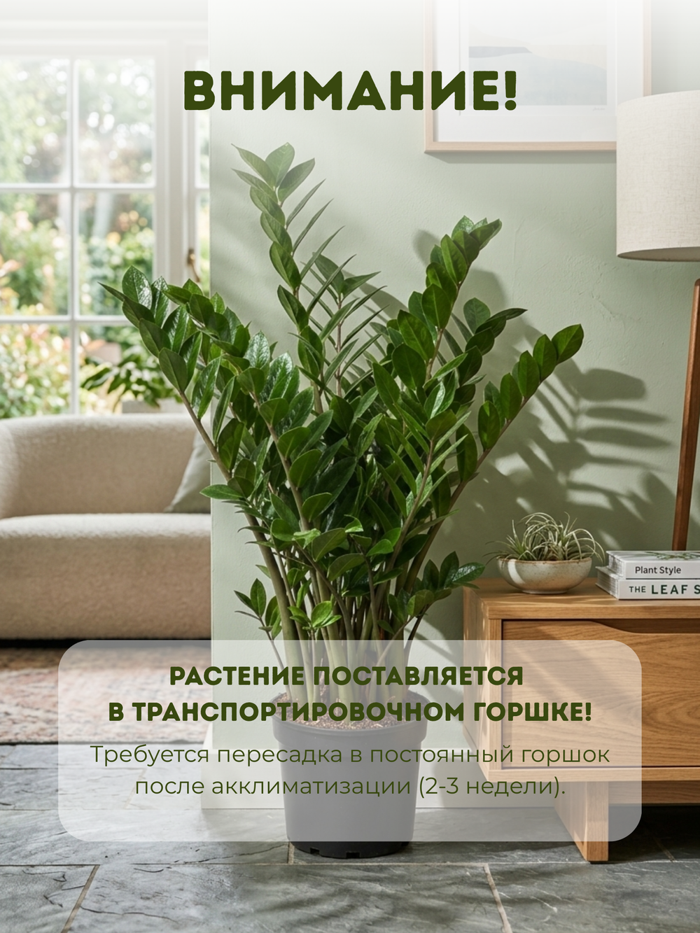 Замиокулькас Pointed Leaf д. 25