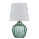 Настольный светильник 1х40Вт E27, стекло/ткань, зеленый