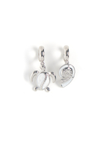 Серьги "White Pearl Turtle Shell" Silver