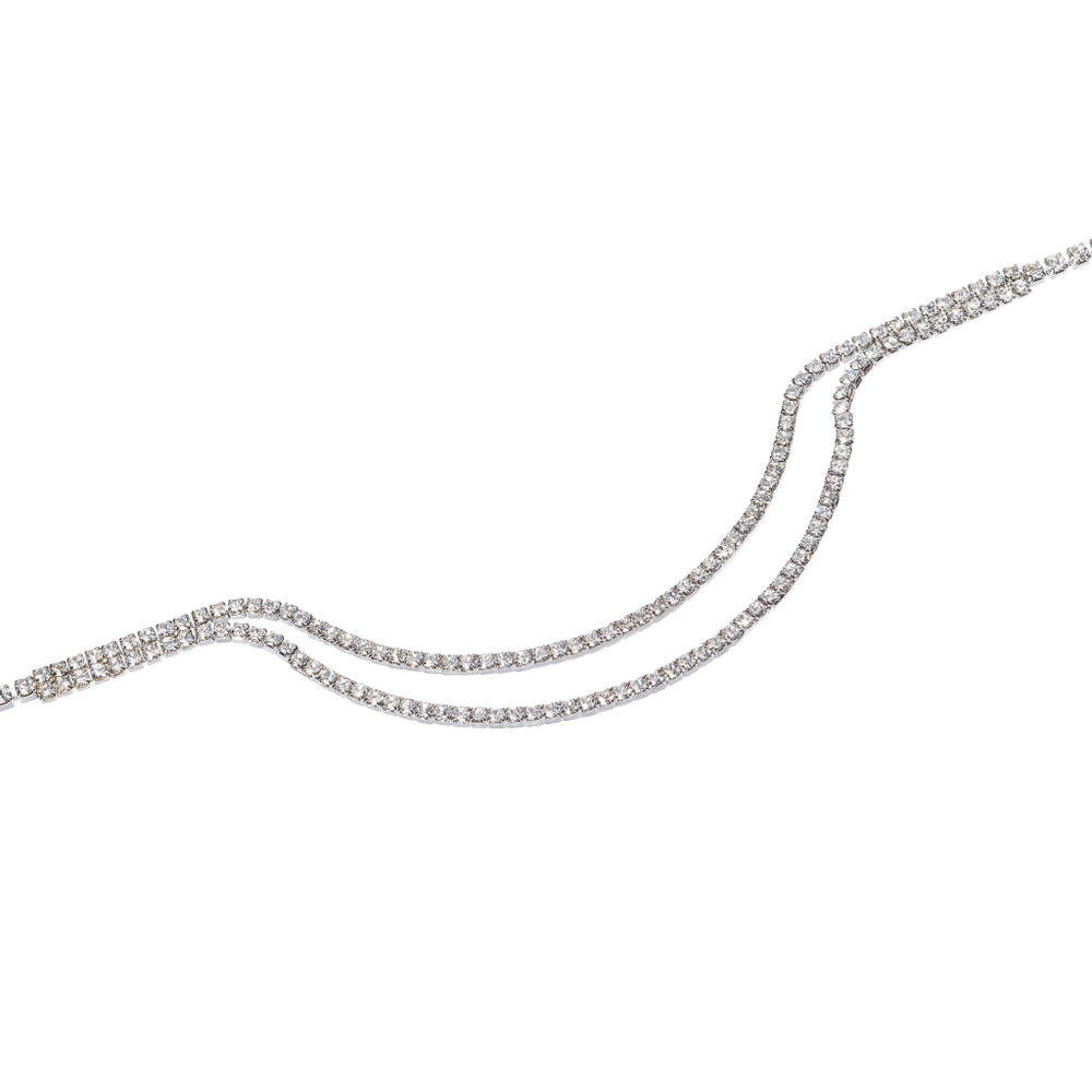 Колье-двойная полоса цирконов