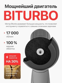 Аккумуляторная угловая болгарка с регулировкой оборотов / Электрическая ушм мини BGD4-1