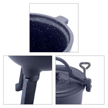 Котелок чугунный на ножках 4 л. Kamille KM-4800M с антипригарным покрытием