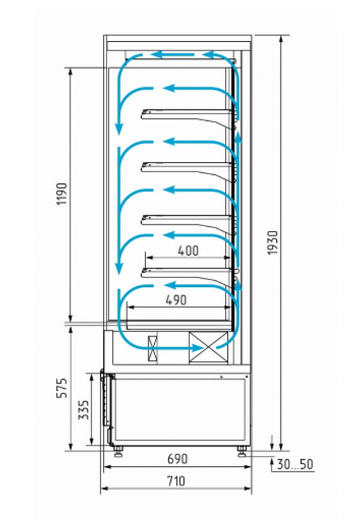 Холодильная горка Carboma 1930/710 ВХСп-1,3 CUBE (FC 20-07 VM 1,3-2)