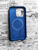 Кожаный чехол Leather Case iPhone 14 Pro | Cosmos Blus Синий