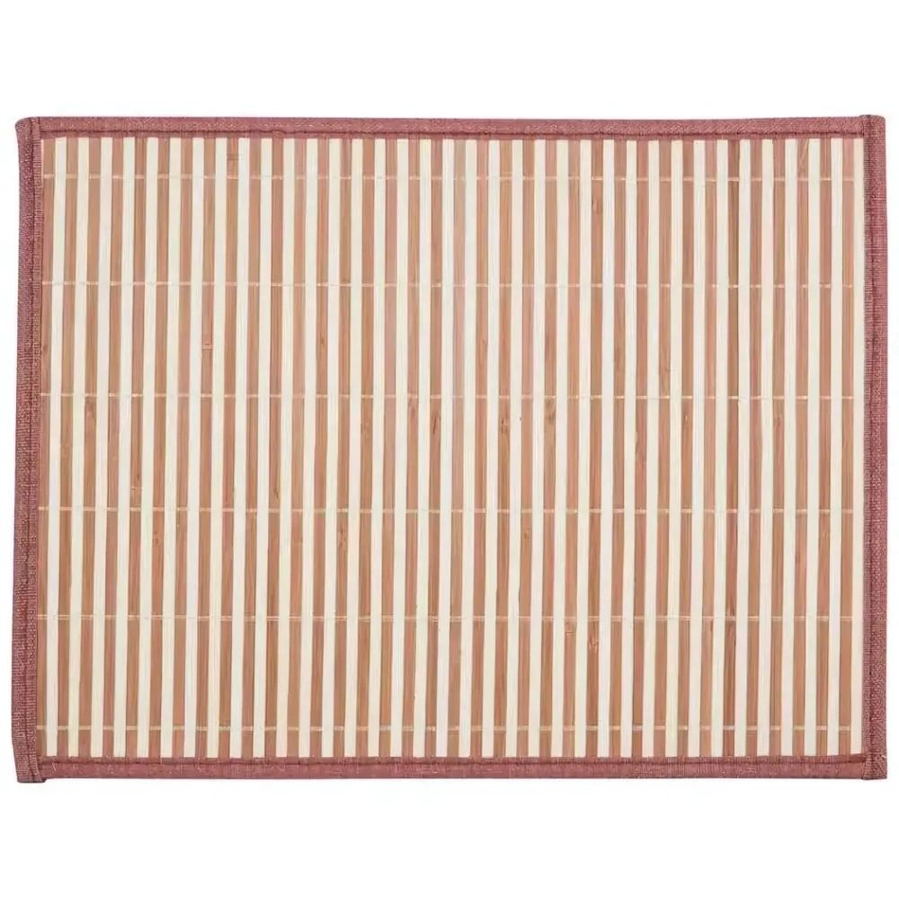 Салфетка сервировочная из бамбука BM-06, цвет: бело-коричневый, подложка (комплект 12 шт)