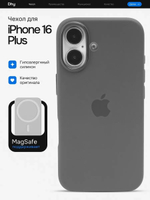 Силиконовый чехол Silicone Case iPhone 16 Plus, с MagSafe Серый