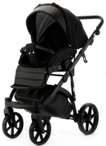 Детская коляска Adamex Nola Natura 3 в 1 N-11-CARBON (ЧЕРН + ЧЕРН. КОЖА)