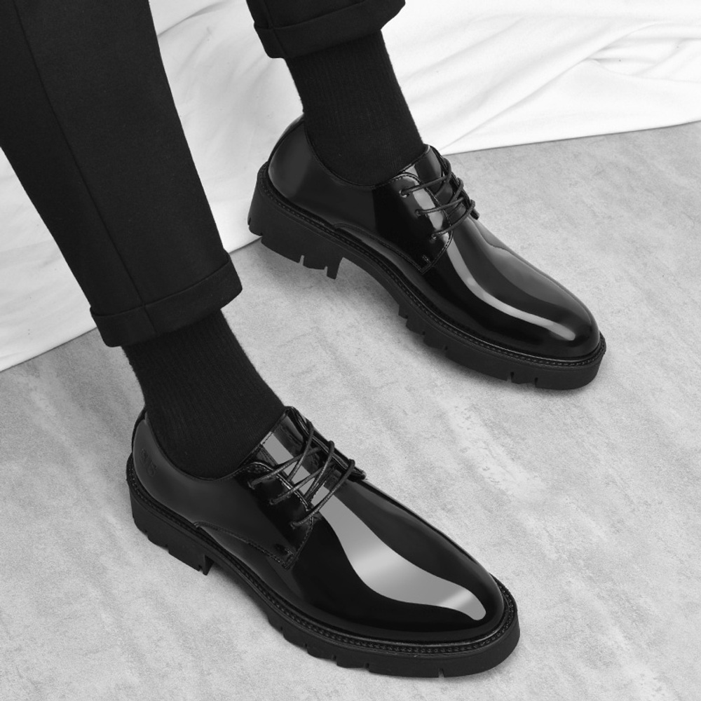 G5 Cow Split Leather Casual Shoes Men"s Black