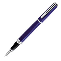 Перьевая ручка Waterman Exception Slim Blue Lacquer ST S0637090 цвет синий с посеребрением в подарочной упаковке