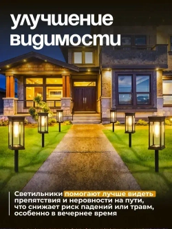Светильник на солнечной батарее уличный, ландшафтный, беспроводной, фонарь 2 шт