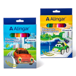 Карандаши цветные Alingar 18 цв., "Мульт-машины" деревянные, шестигранные, заточенные, грифель 3.0 мм, картон. уп., европод.