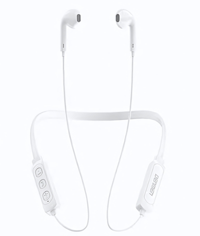 Bluetooth - гарнитура DENMEN DL01, вкладыши, BT5.0, 90mAh White