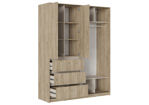 БОХО Шкаф-купе ШК-006 (Д.1800) Дуб крафт серый / Кашемир