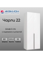 Шкаф для одежды 2-х ств Чарли №22 белое сияние