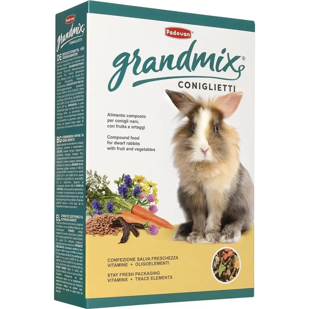 Padovan grandmix coniglietti корм для кроликов комплексный основной - 850 г