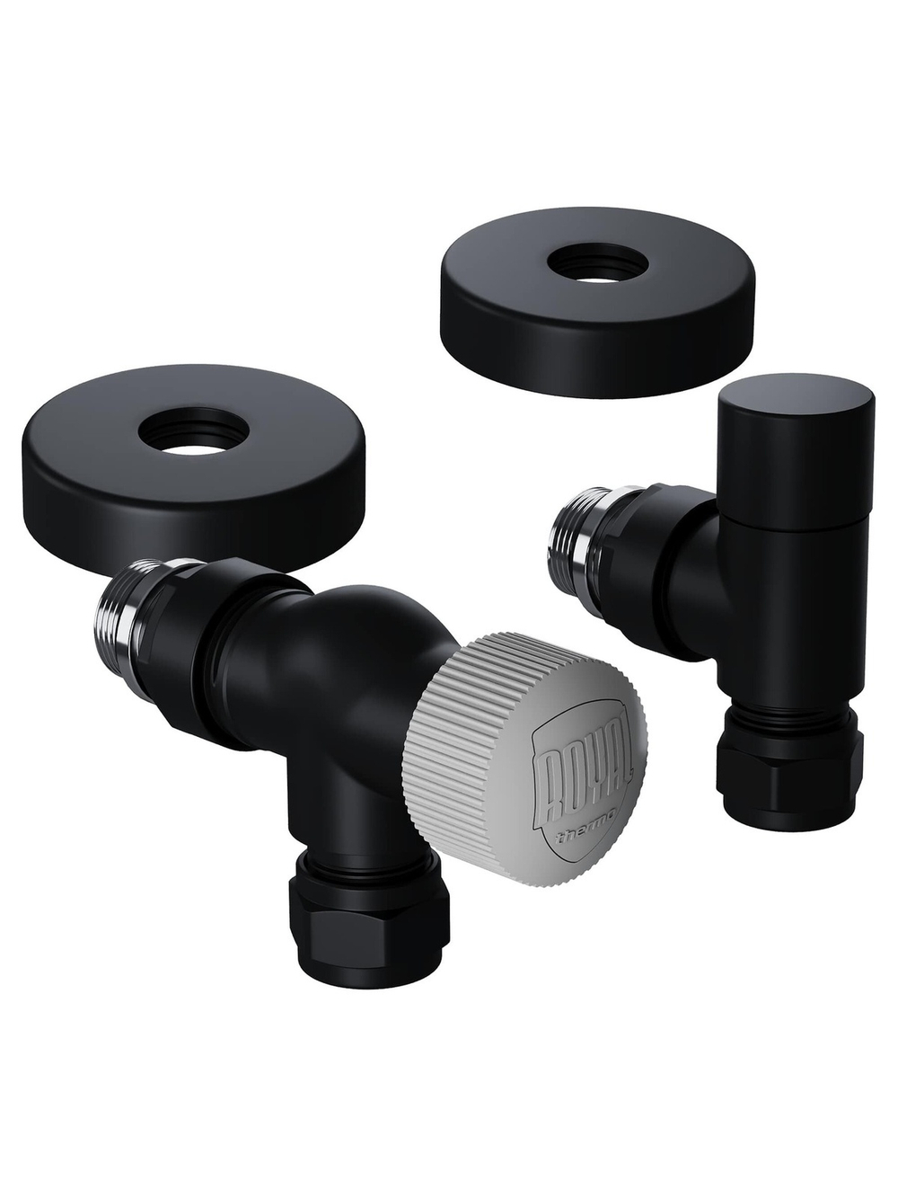 Набор термостатический осевой Royal Thermo Design Pro 15мм М30х1,5 (Черный)