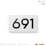 Номер на дверь 691, табличка на дверь для офиса, квартиры, кабинета, аудитории, склада, белая 120х70 мм, Айдентика Технолоджи