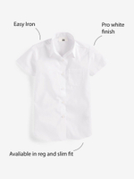 Рубашка школьная с коротким рукавом для девочки Next 452-071, 5 шт., Белый