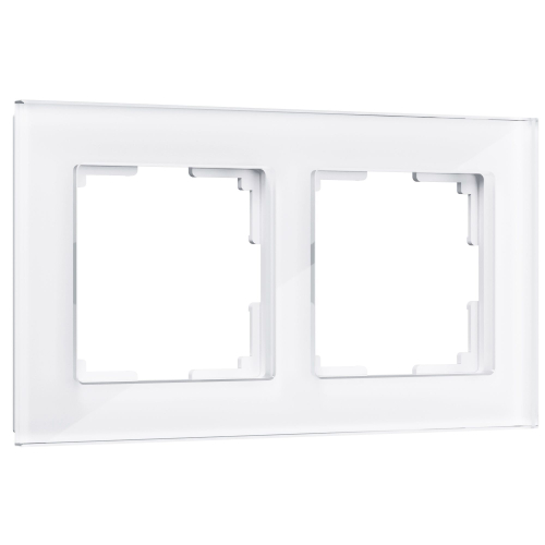 Рамка из стекла на 2 поста Favorit белый W0021101