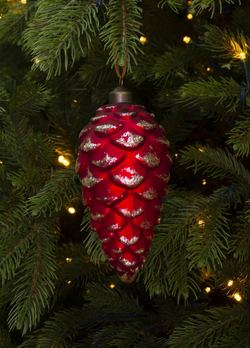 Елочная игрушка 7х16см House of Seasons Шишка коричневая/красная в ассортименте 2 вида