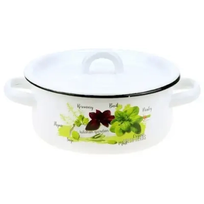 Кастрюля эмал цил Базилик 1,5л