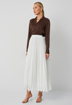 Юбка плиссе макси 100 белая