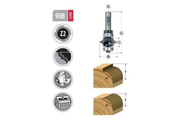 Фреза с двойным радиусом R=3.2 мм, 22.2х57 мм, S=8 мм WOODWORK 938.3020.08