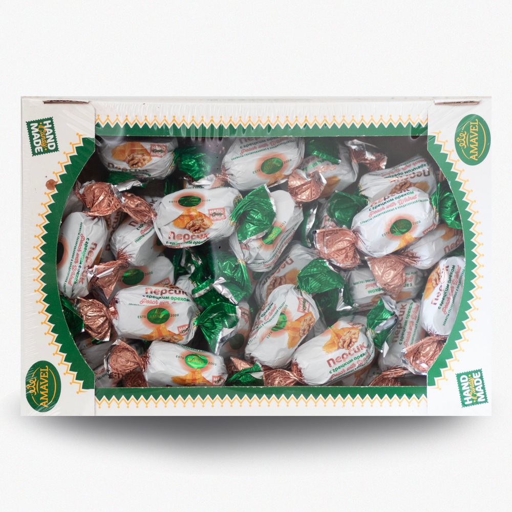 Конфеты "Персик с грецким орехом"